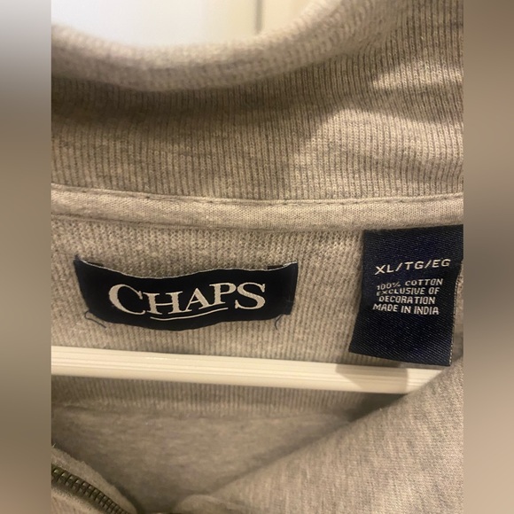 Men’s Chaps classic fit quarter zip grey knit sweater - size x-large - Picture 4 of 10